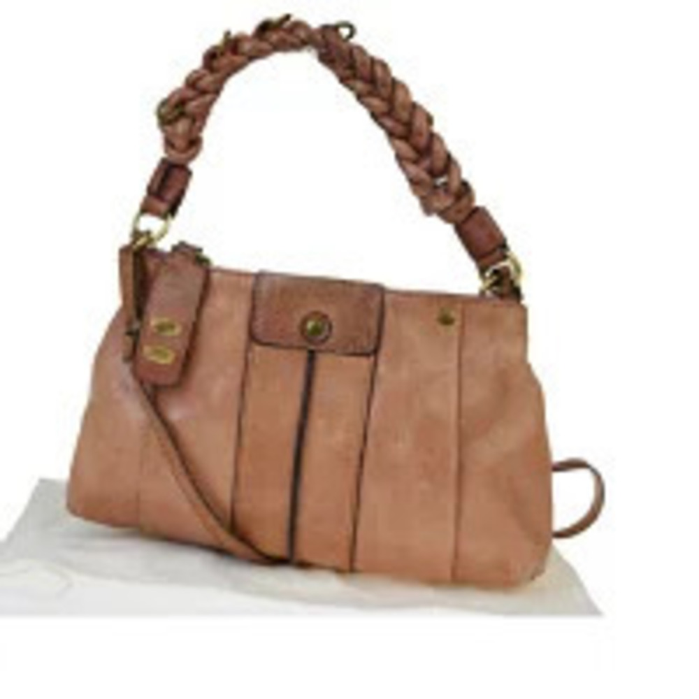 Chloe Heloise leather hobo satchel braided handle Brown